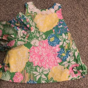 Girls Lilly Pulitzer shift in hibiscus stroll